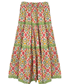 Floral patterned skirt with a white background