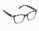 Striped eyeglasses on a white background