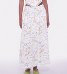 Long floral dress on a white background