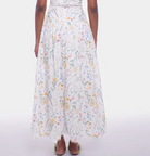 Long floral dress on a white background