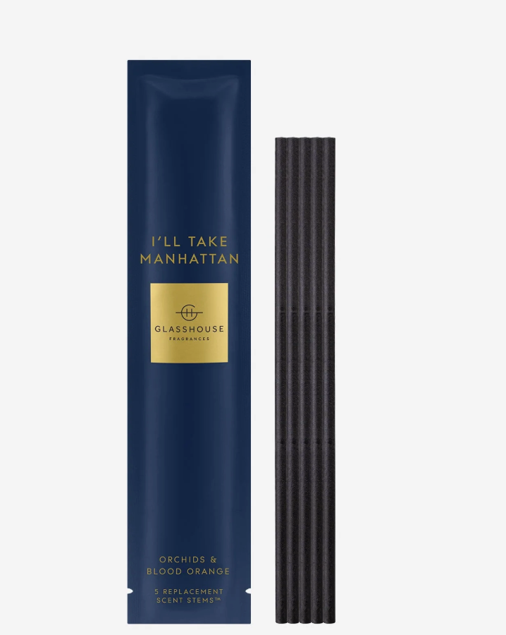 Glasshouse Fragrances 'I'll Take Manhattan' scent sticks packaging on a white background