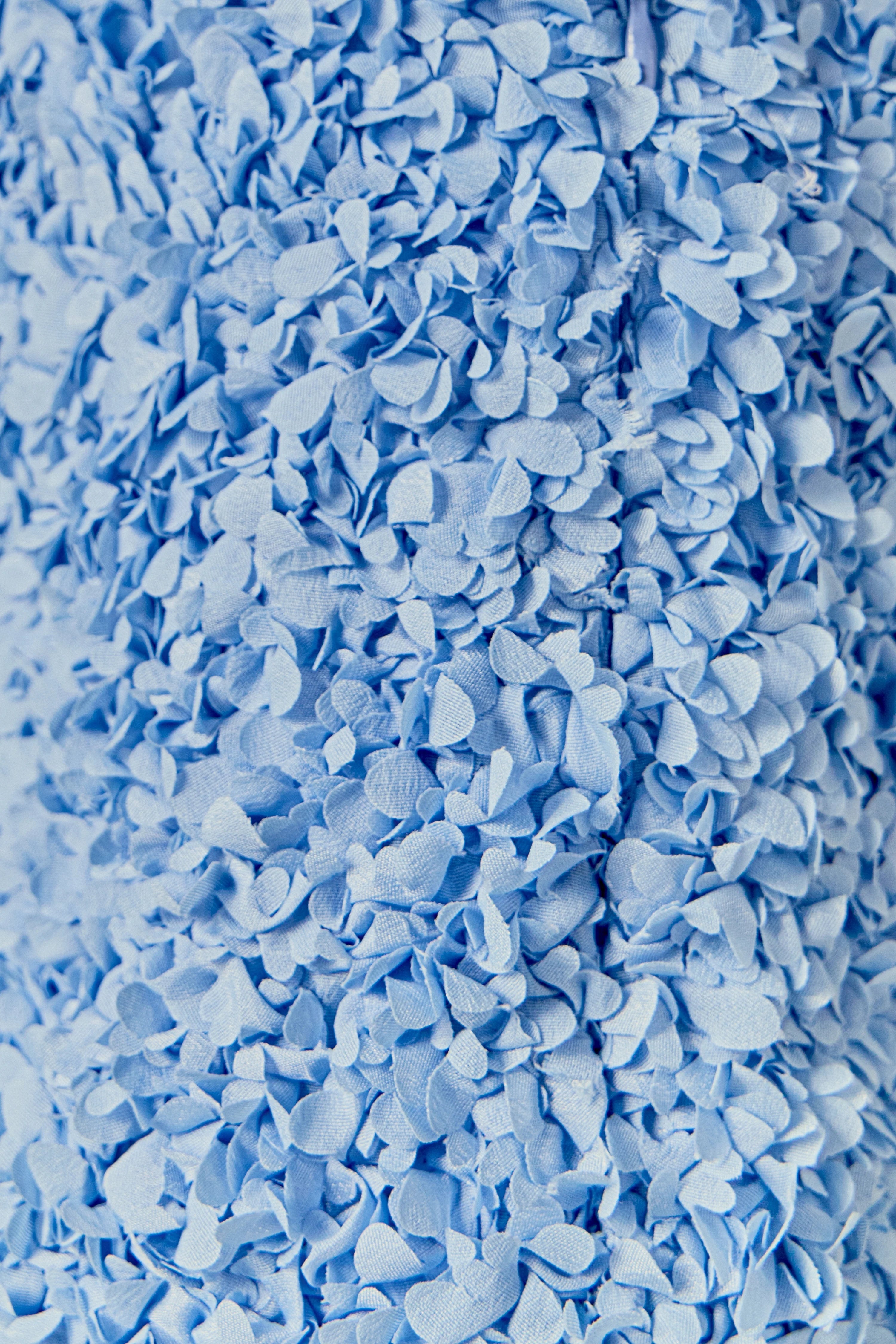 Close-up of blue textured material
