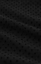 Close-up of black textured fabric with small dots