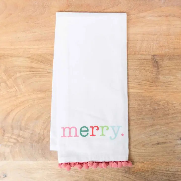 Merry Pom Pom Hand Towel