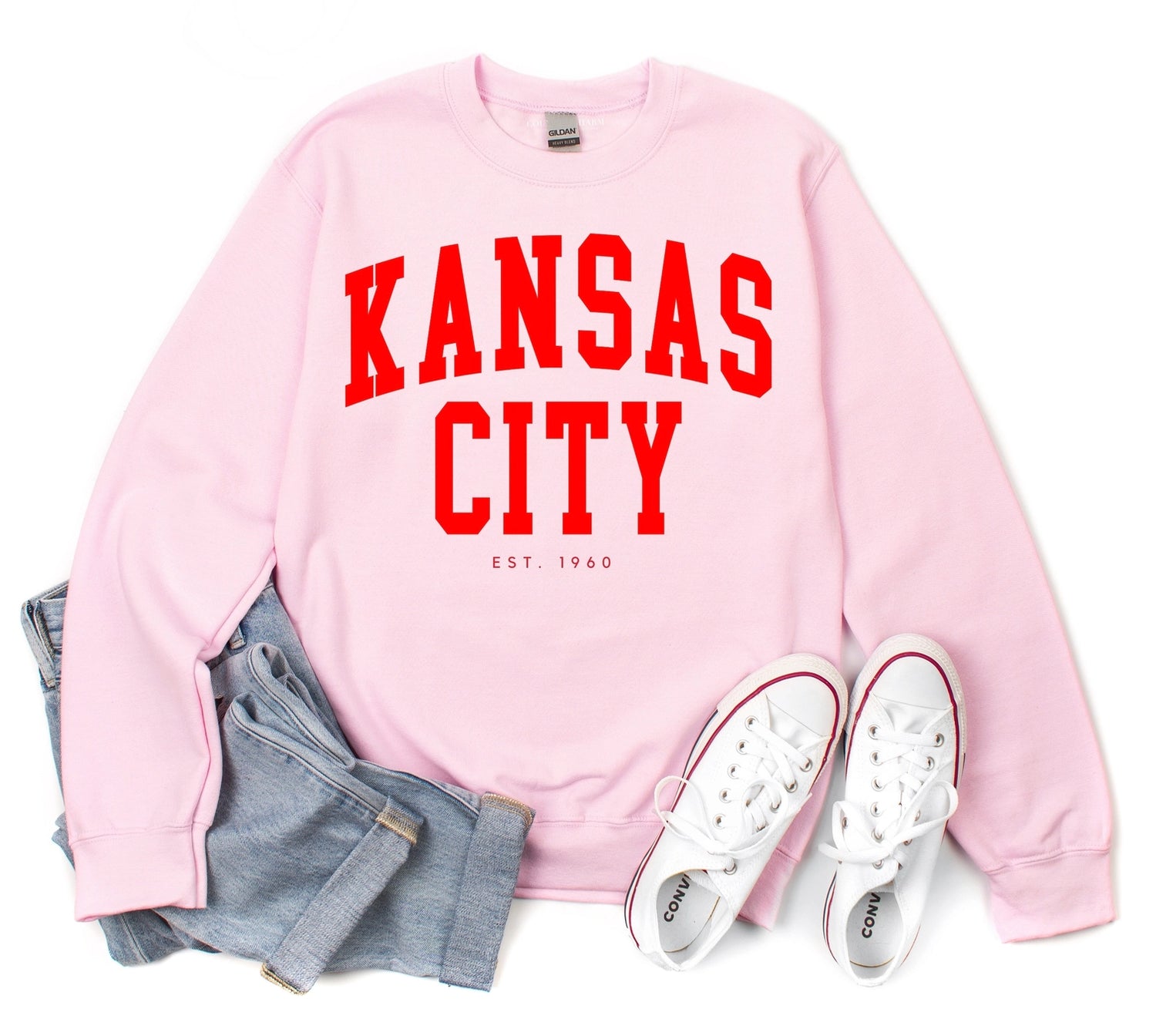 Pink Kansas City Chiefs Crewneck