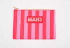 Mahjong Card and Accessory zip bag with pink stripes