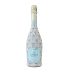 Bottle of L Amarça Prosecco with decorative ribbons on a white background