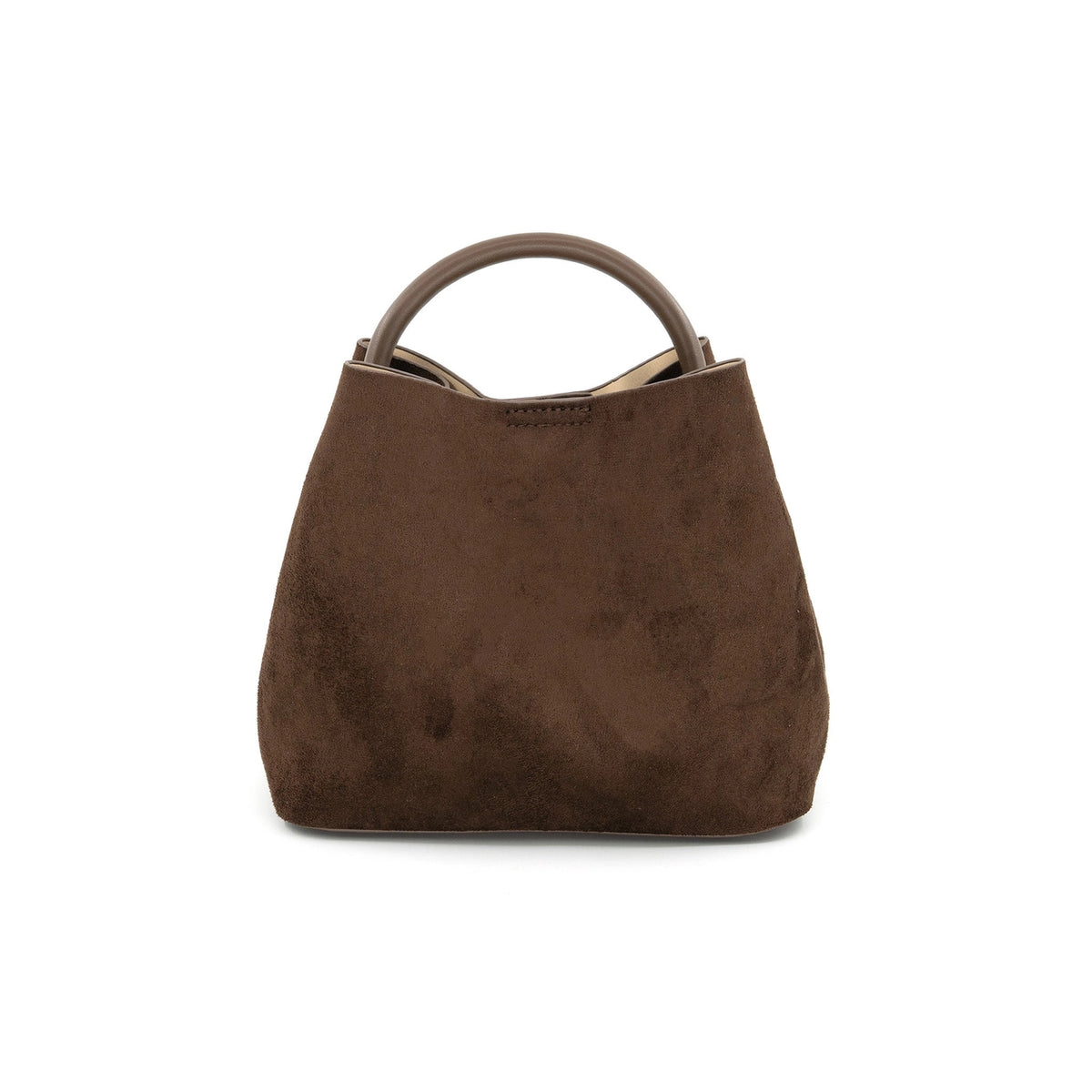 Brown handbag on a white background