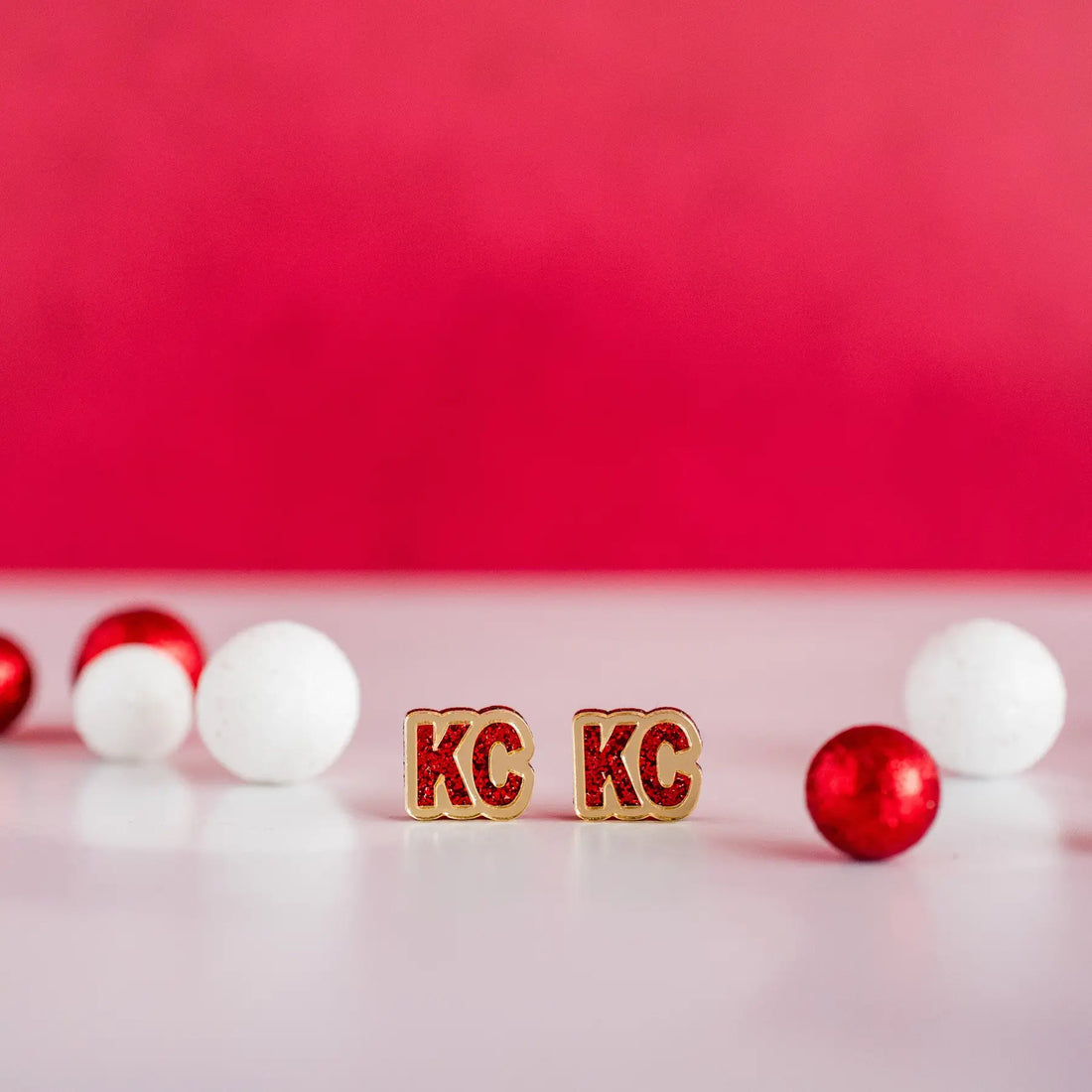 KC - Kansas City Football Stud Earring