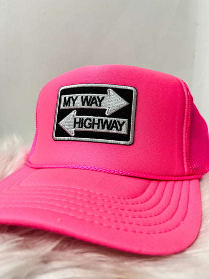 Hot Pink My Way / Highway Trucker Hat
