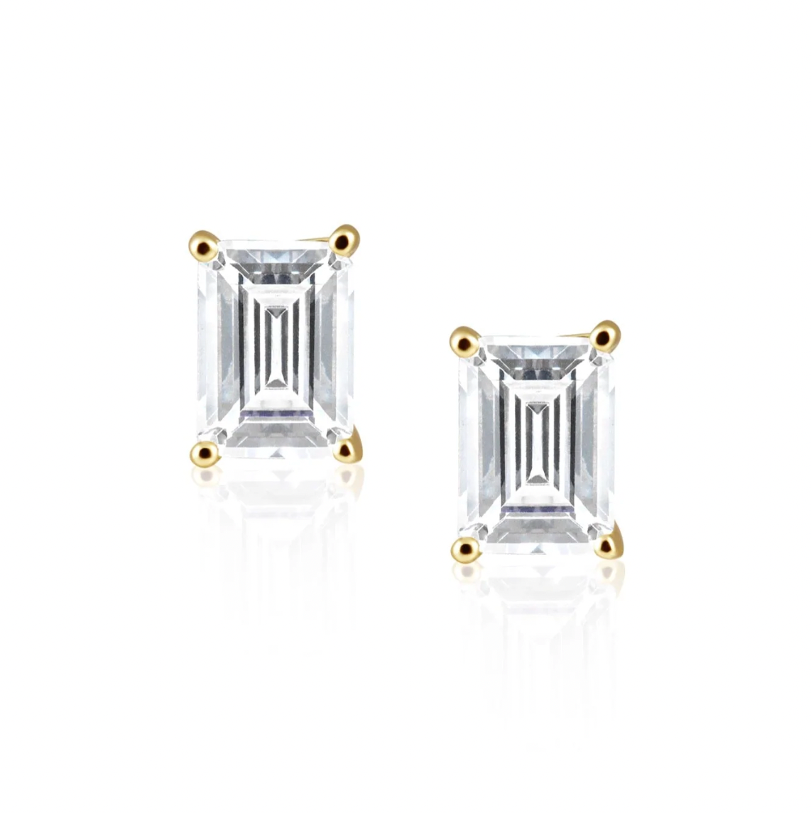 Katie Emerald Cut Studs - Gold – MAC Collection